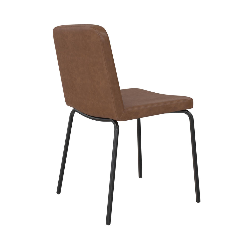 Camel Faux Leather Dining Chair, Set of 2 D93032