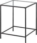 Black Glass Top Square Side Table Z362