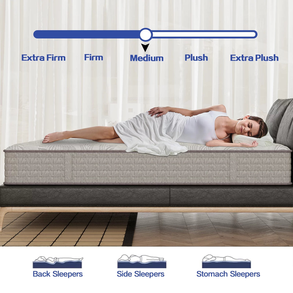 12 Full Size Gel Memory Foam Pocket Spring Hybrid Mattress Q148