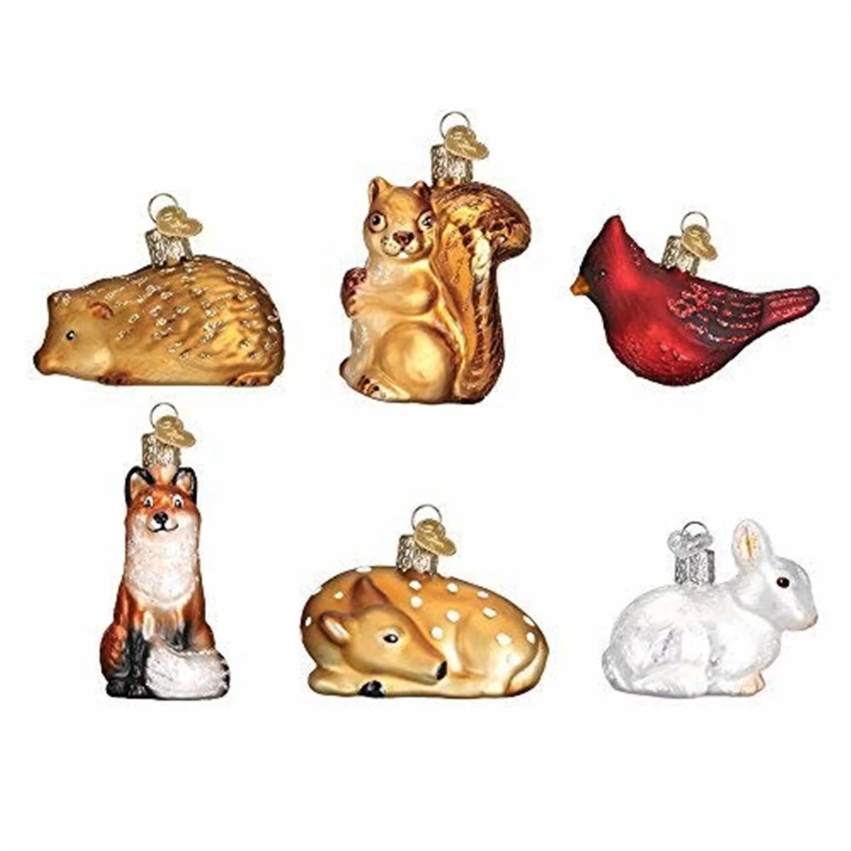 Mini Woodland Animal Set Glass Blown Ornament X66953