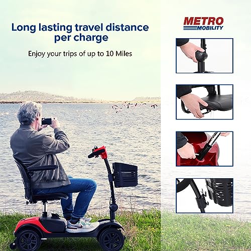 Compact Blue Mobility Scooter with Seat and Basket S71791
