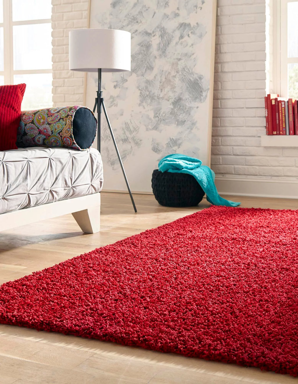 Cherry Red 7' x 10' Shag Rug H299