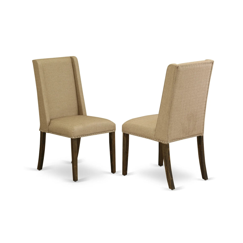 6-piece Wood Dining Set in Jacobean Brown/Dark Khaki C2471