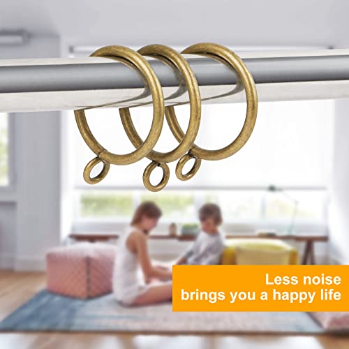 Set of 30 Antique Brass Curtain Rings with Eyelets N951370