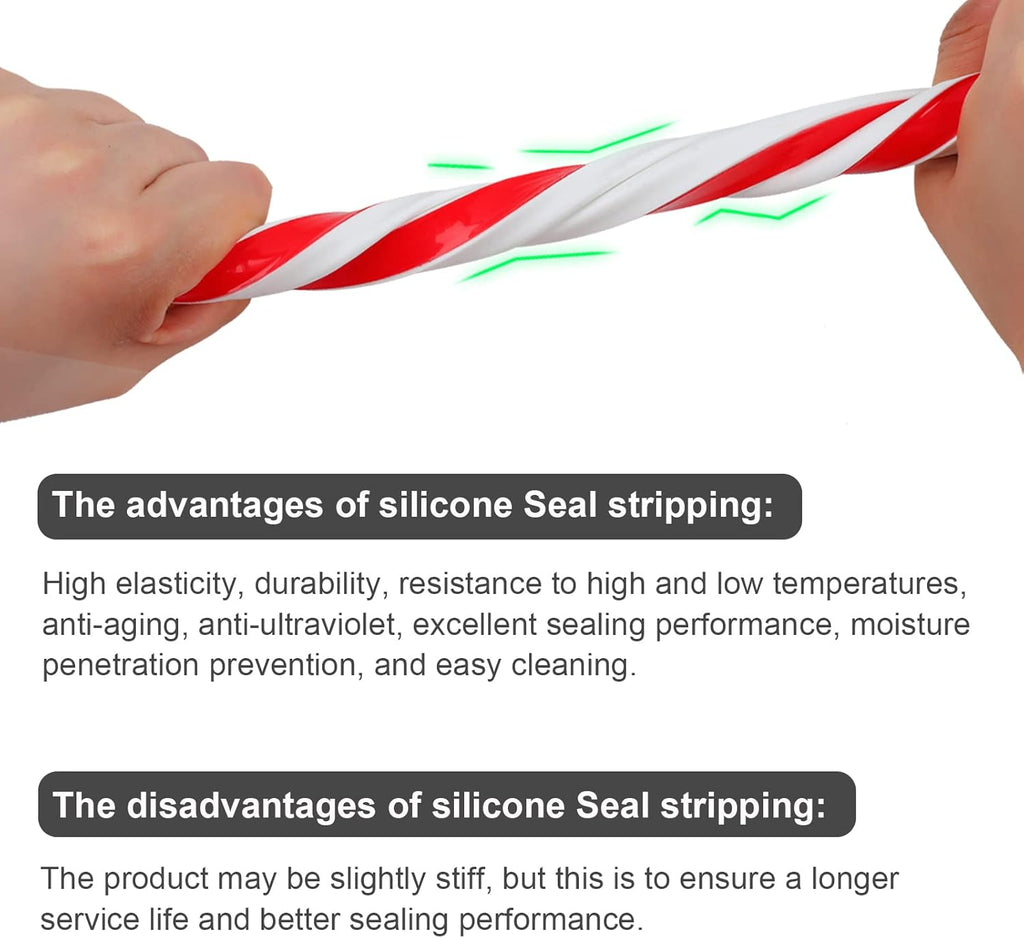 40 Feet Silicone Door Weather Stripping Self-Adhesive Seal Strip G152593