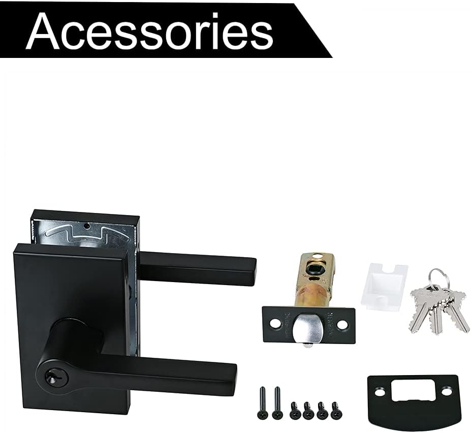 Matte Black Keyed Entry Door Handle Set M115746