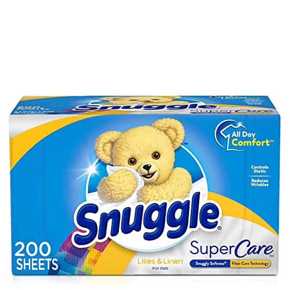Fabric Softener Dryer Sheets, Lilies and Linen, 200 Count V10968