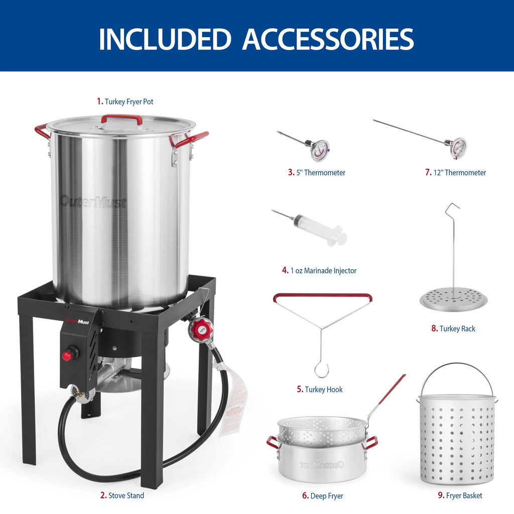 30 QT Turkey Fryer with Basket and Burner Set M2137