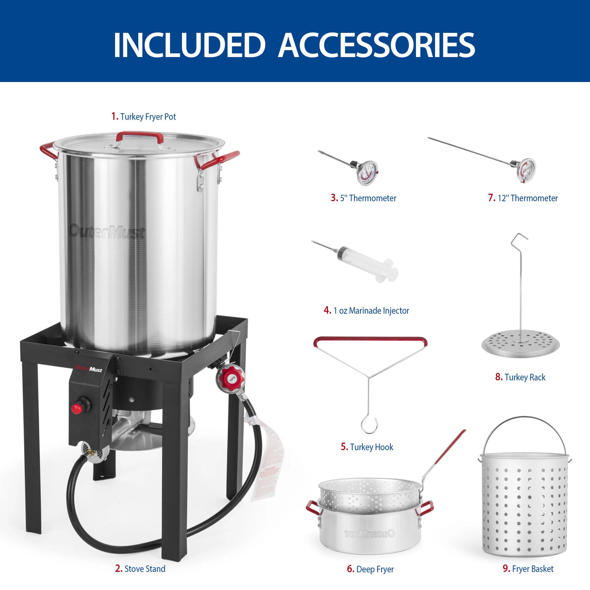 30 QT Turkey Fryer with Basket and Burner Set M2137