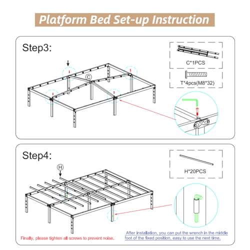 12 Inch Full Metal Bed Frame with Under Bed Storage G7153