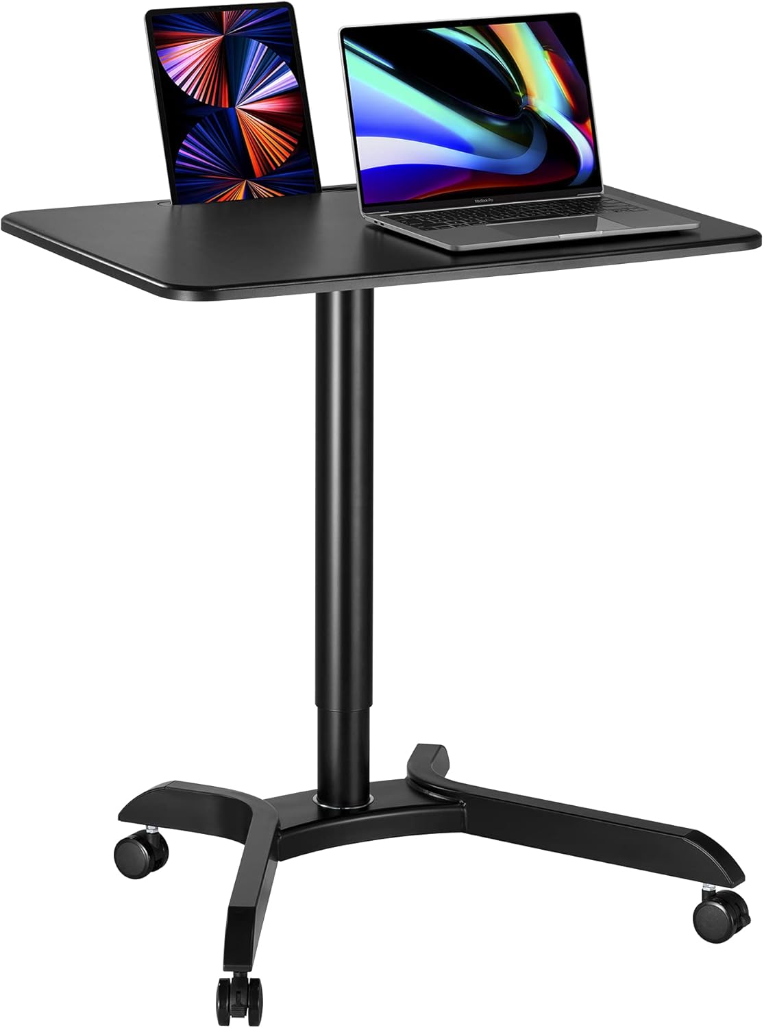 48 Standing Desk Adjustable Height Rolling Desk with Brake Casters E78022