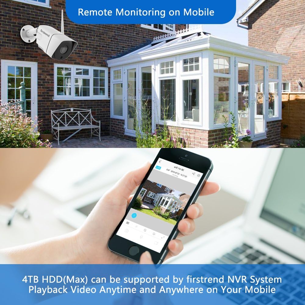 8CH 1080P Wireless Security Camera System with 4pcs IP Camera and 2TB Hard Drive R533241