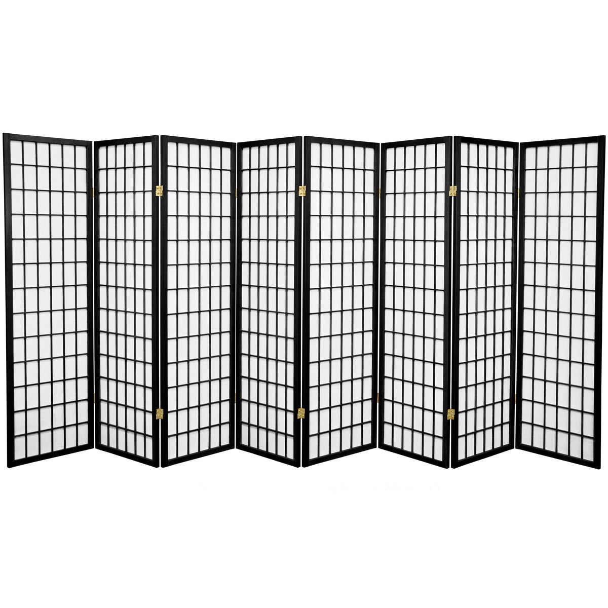 5 ft. Tall Window Pane Shoji Screen 8 Panel Black B375