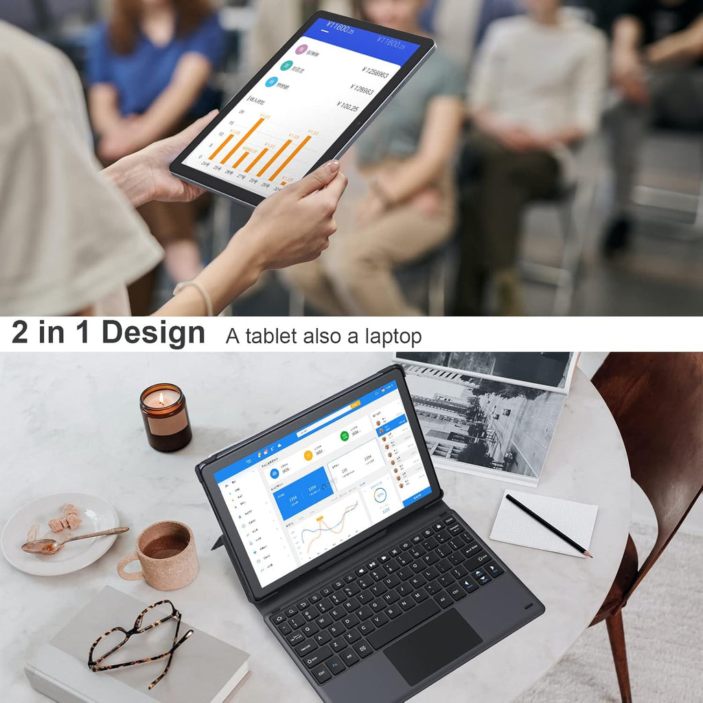 Android 11 Tablet 10.1 inch 2 in 1 Octa-Core 3GB RAM 64GB ROM with Keyboard Z774