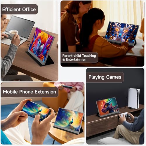 15.6inch 1080P FHD HDR IPS Portable Gaming Monitor with Smart Cover S488