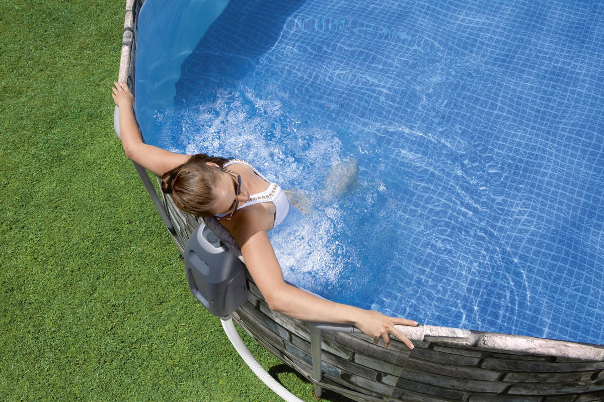 Coleman 20' Power Steel Comfort Jet Oval 48 Deep Metal Frame Above Ground Pool Y3610