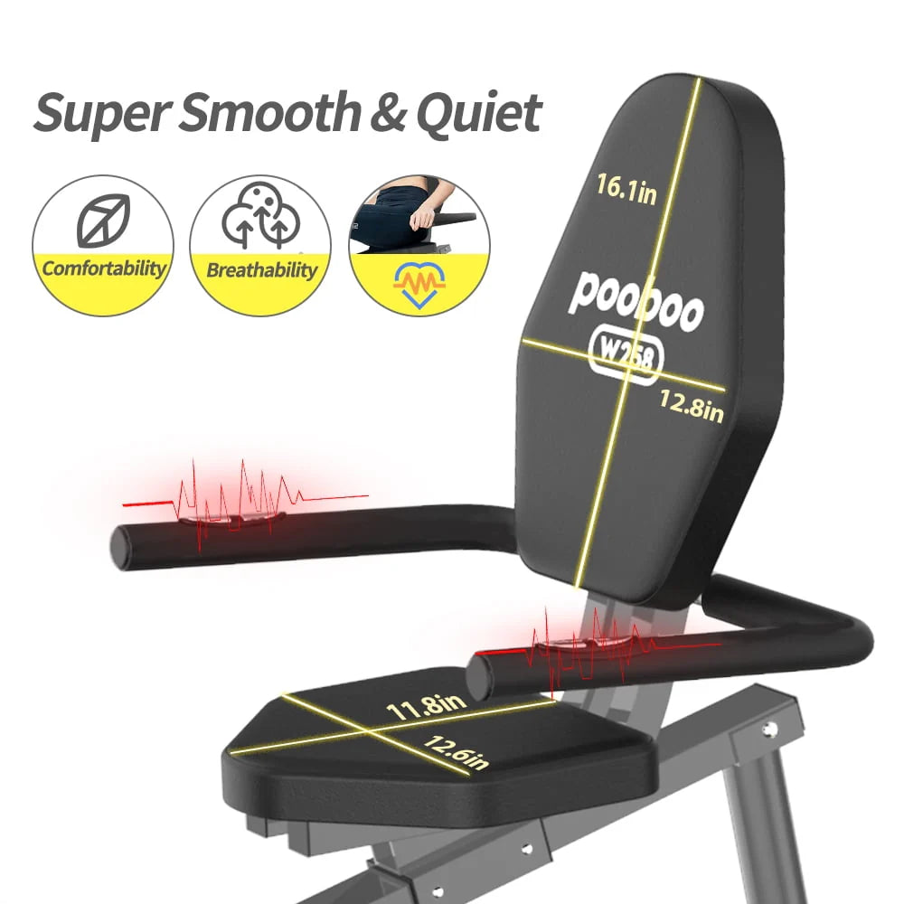 Recumbent Stationary Exercise Bike Adjustable Magnetic Resistance J841