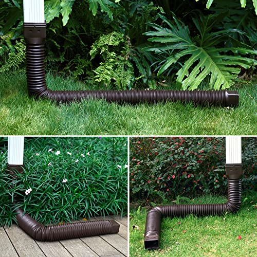 2 Pack Flexible Rain Gutter Downspout Extenders Black P804