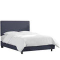 King Duck Navy Upholstered Bed Q1017