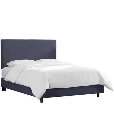 King Duck Navy Upholstered Bed Q1017