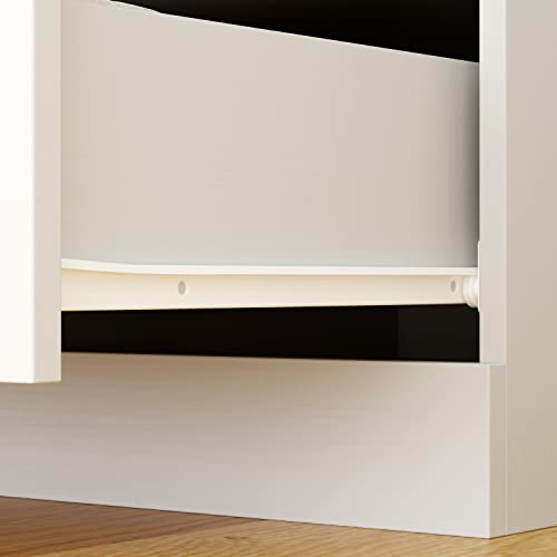 White 5 Drawer Wardrobe with Shelves and Hanging Rod S99539