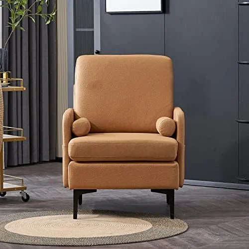 Rustic Accent Chairs Set of 2 Upholstered Armchairs F9383