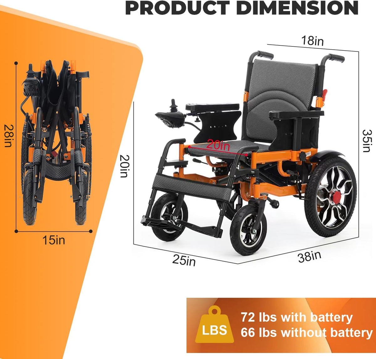Lightweight Foldable Electric Wheelchair M7371