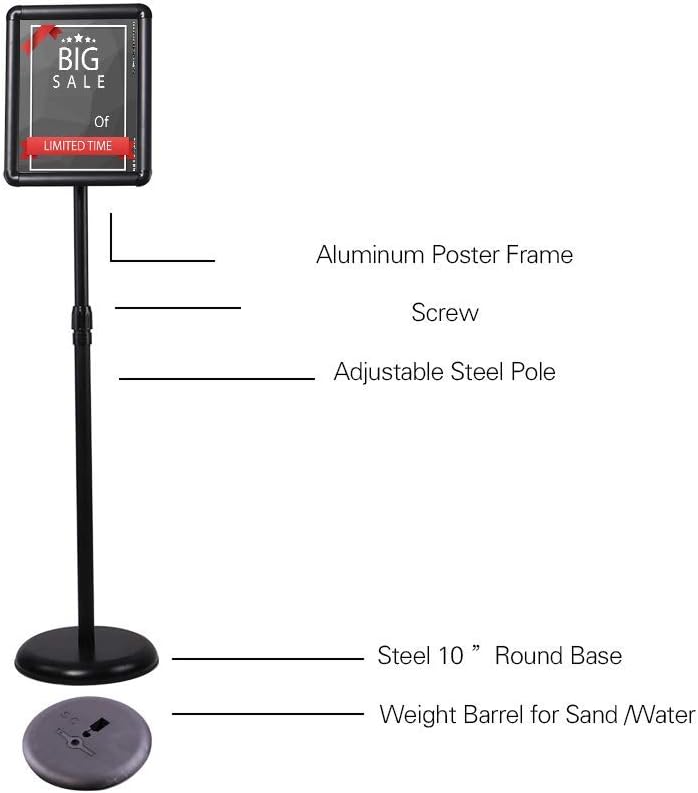 Adjustable Aluminum Sign Holder Stand for 8.5x11 Inches O272