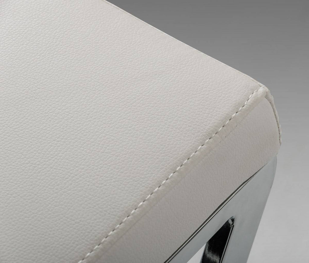 White Leatherette Bar Stool Set of 2 H310950