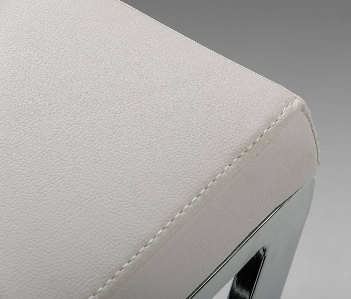 White Leatherette Bar Stool Set of 2 H310950