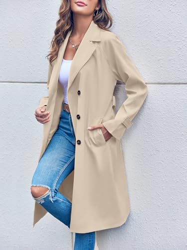 Women's Double Breasted 3/4 Long Trench Coat G50743