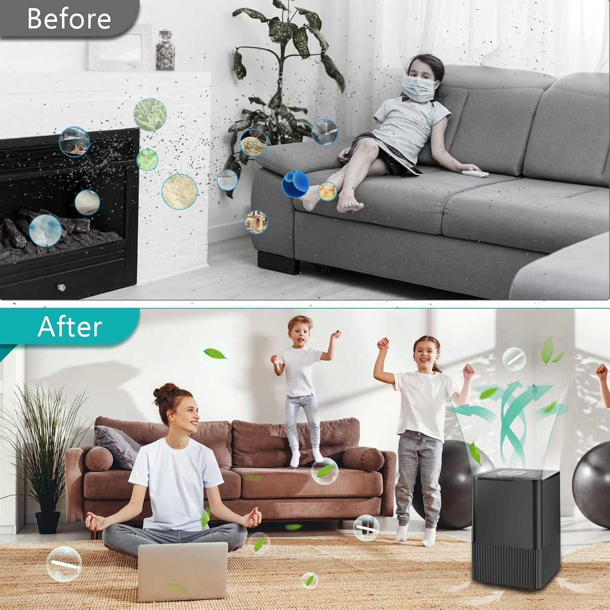 H13 TURE HEPA Air Purifiers Pack of 2 J946