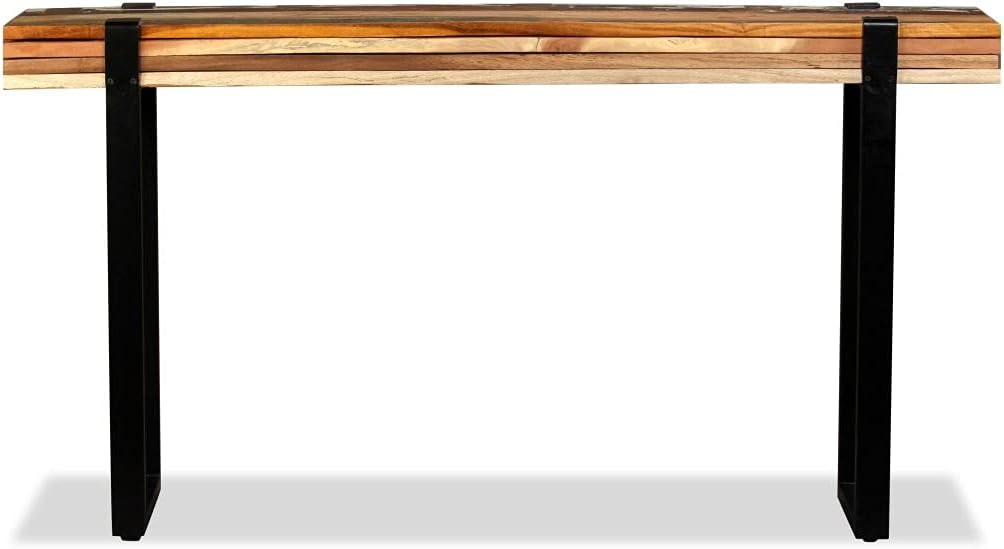 Length-Adjustable Console Table Solid Reclaimed Wood Cast Iron E25614