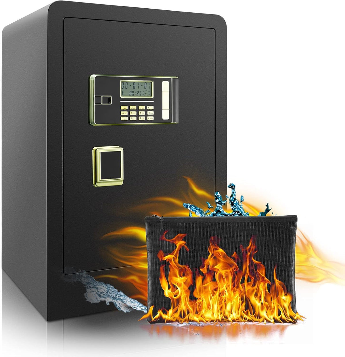 Large Fireproof Waterproof Safe Box with LCD Screen U621143