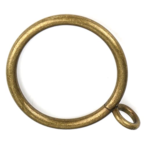 Set of 30 Antique Brass Curtain Rings with Eyelets N951370
