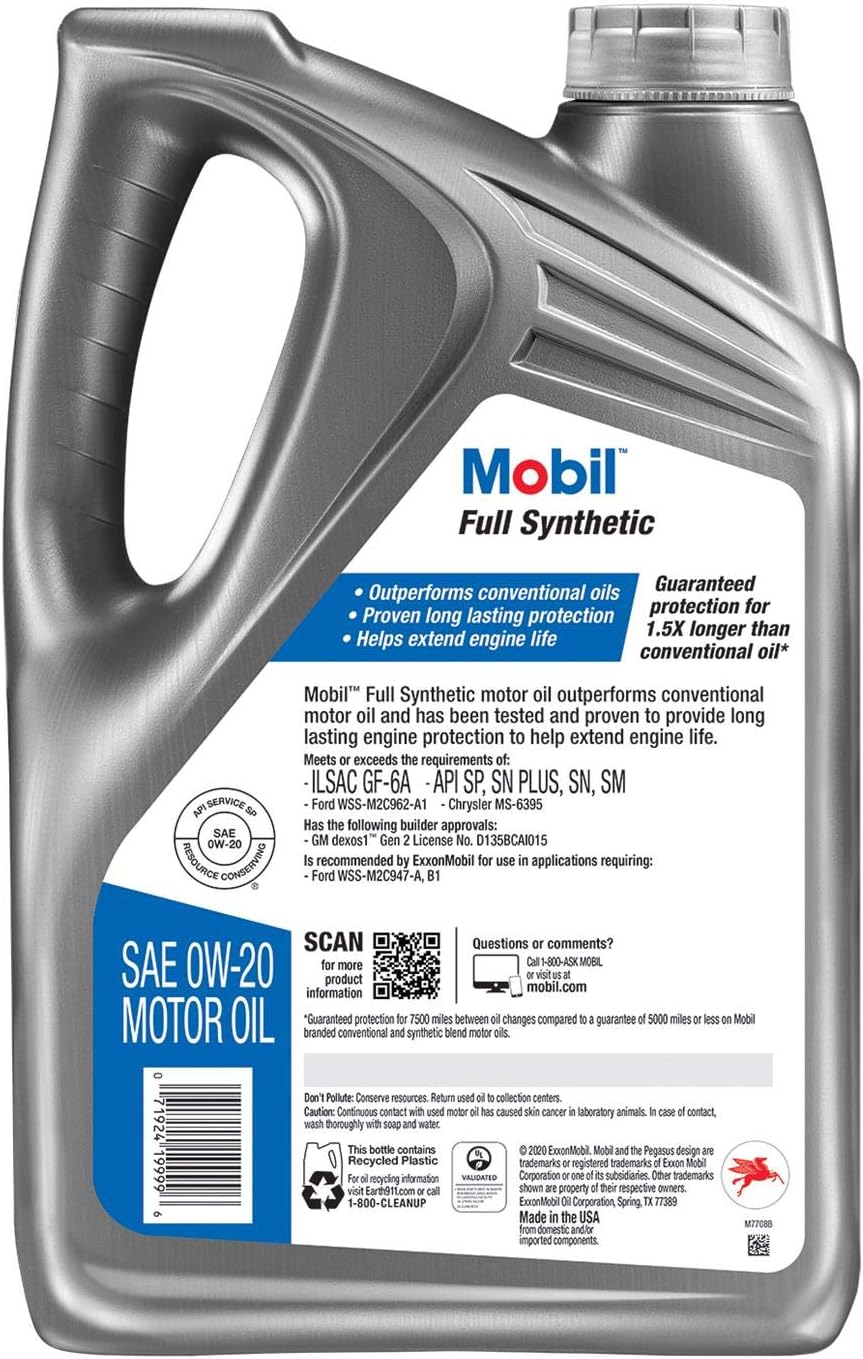 Full Synthetic Motor Oil 0W-20, 5 Quart F8901