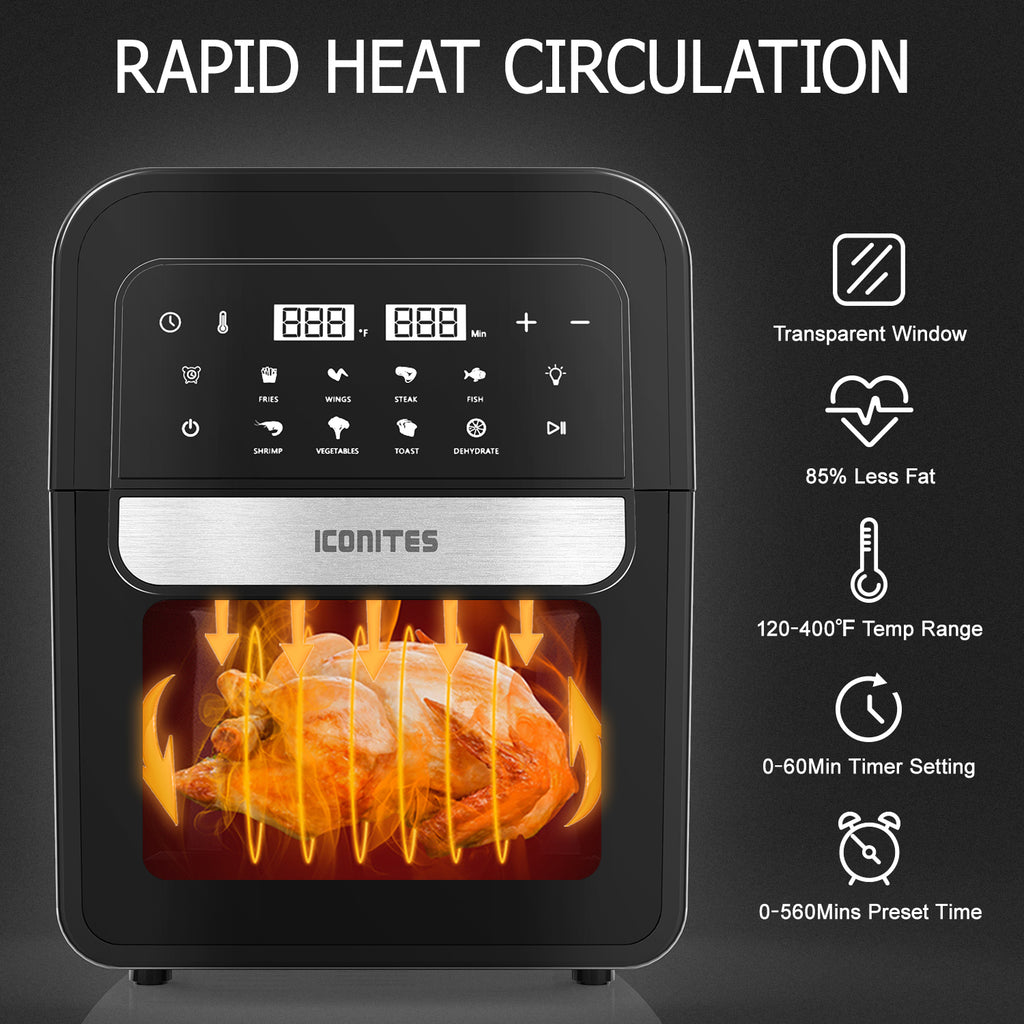 8-in-1 6.5 Quart Air Fryer Oven with Digital Touch-Screen W2277