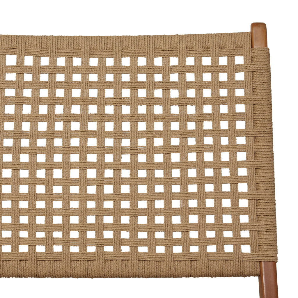 Brown Wood Handmade Woven Lounge Chair F643