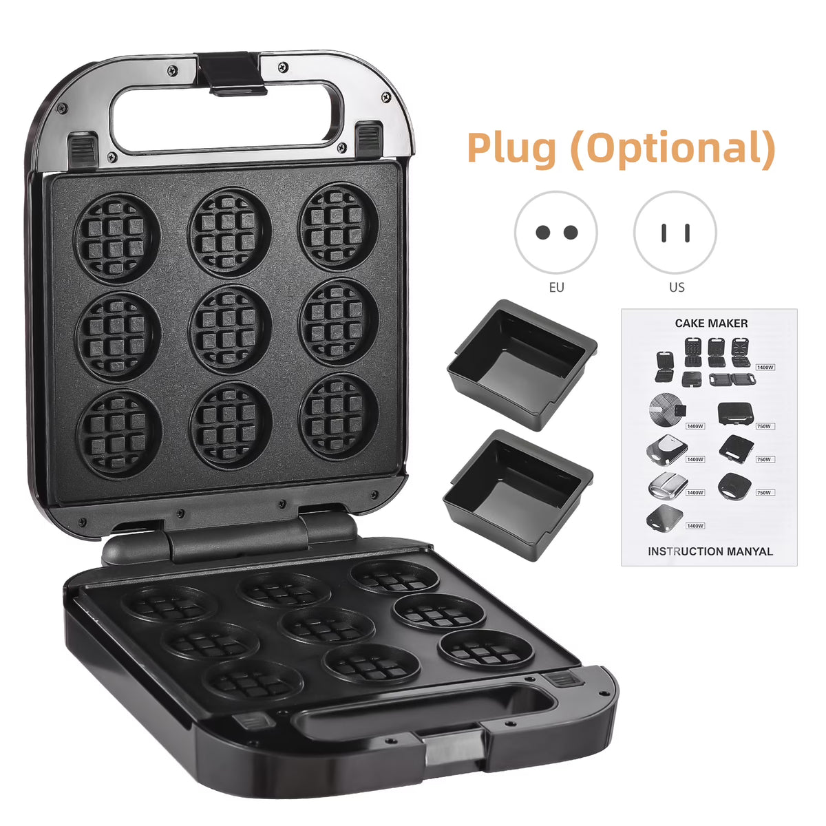 3-in-1 Nonstick Dessert Maker with Removable Plates H252671