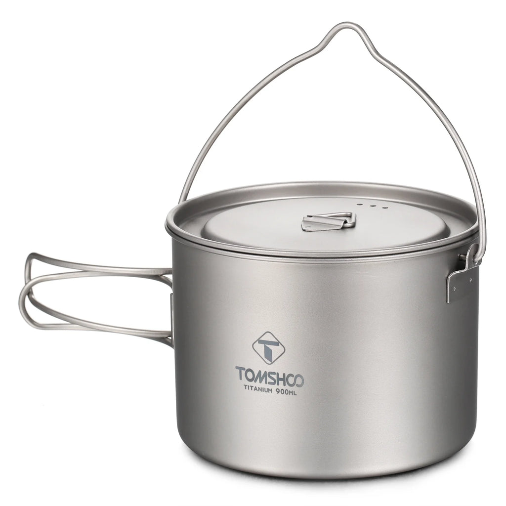 Titanium Hanging Pot for Camping 750ml/900ml/1100ml/1600ml/2000ml/2800ml N44597