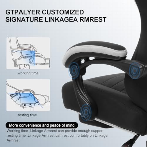 Black Ergonomic Gaming Chair with Footrest Q86283