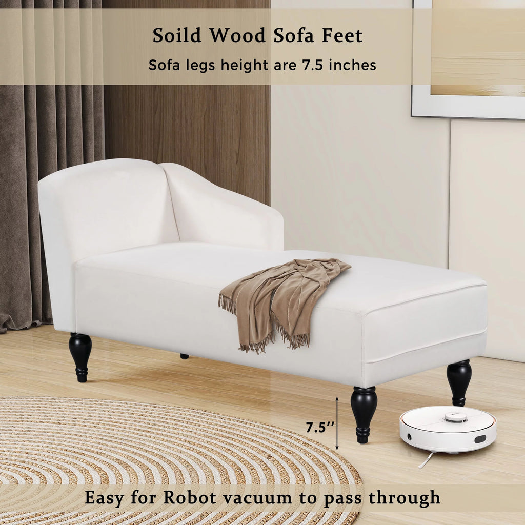 58 inch Velvet Button Tufted Chaise Lounge Sofa G56672