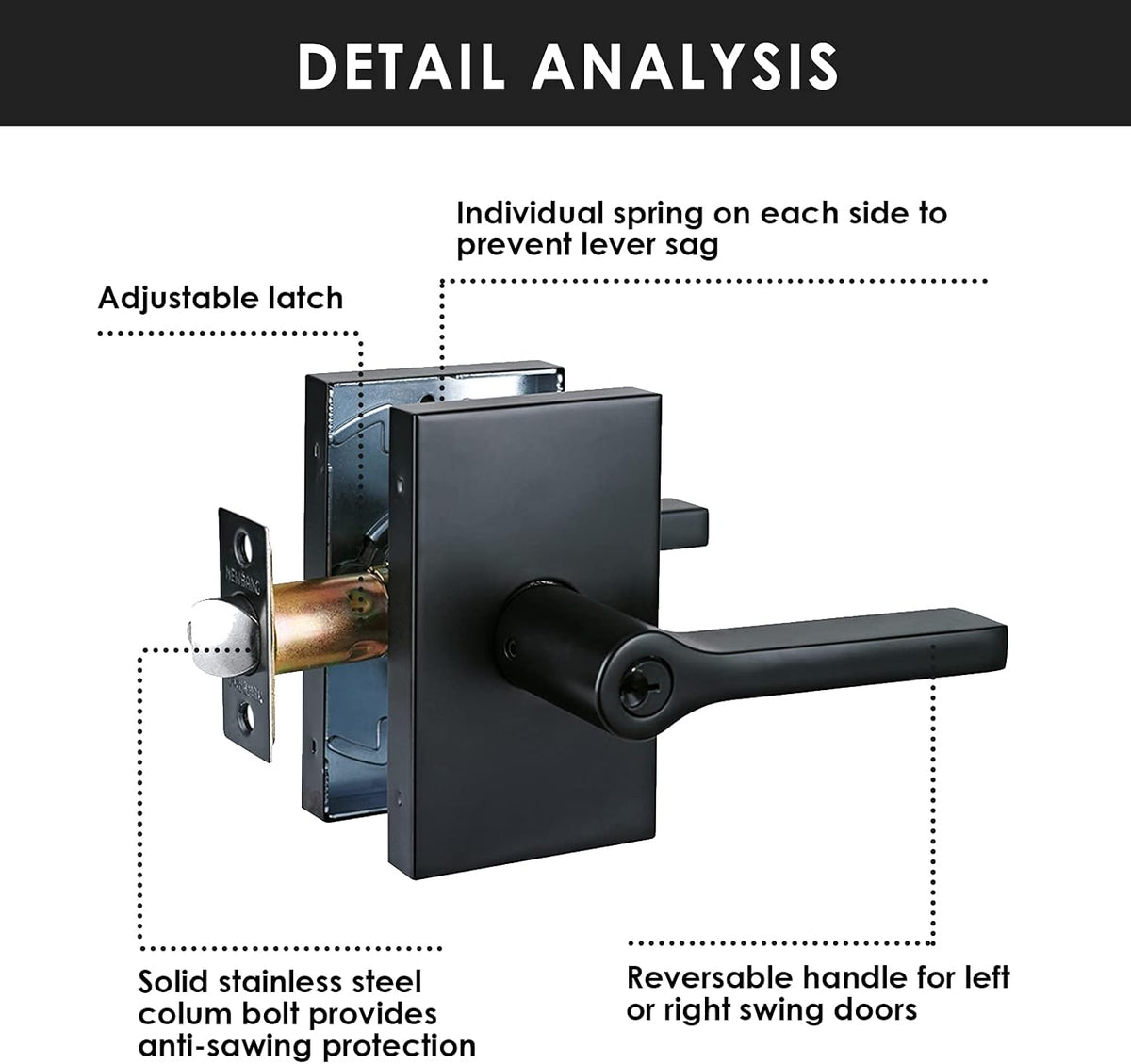 Matte Black Keyed Entry Door Handle Set M115746