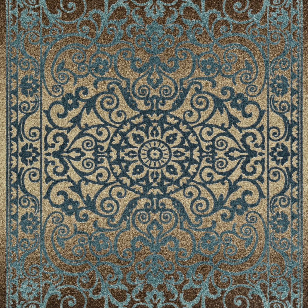 Blue Brown 5' x 7' Area Rug A82469