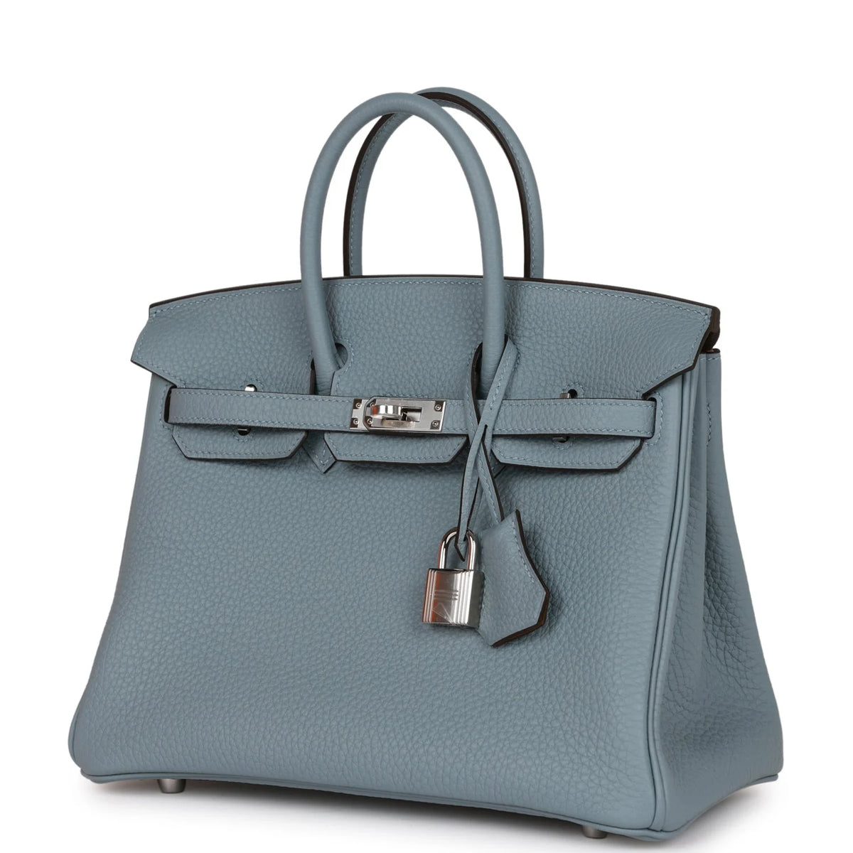 Bleu Lin Togo Palladium Hardware Handbag F8895