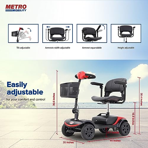 Compact Blue Mobility Scooter with Seat and Basket S71791
