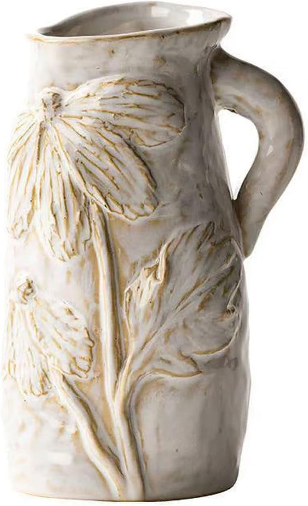 White Ceramic Vase with Handle R507741