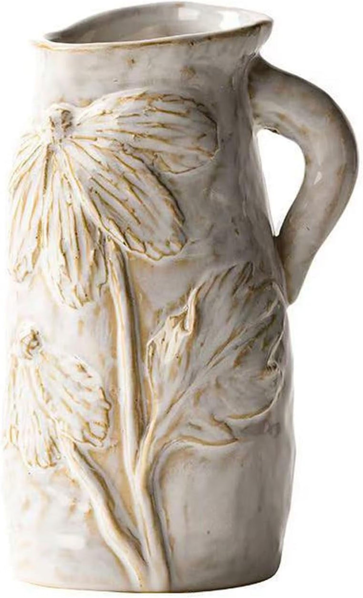 White Ceramic Vase with Handle R507741