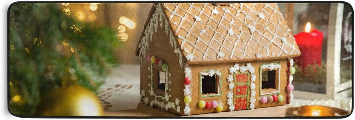 2'X6' Gingerbread House Runner Rug with Rubber Backing N893384