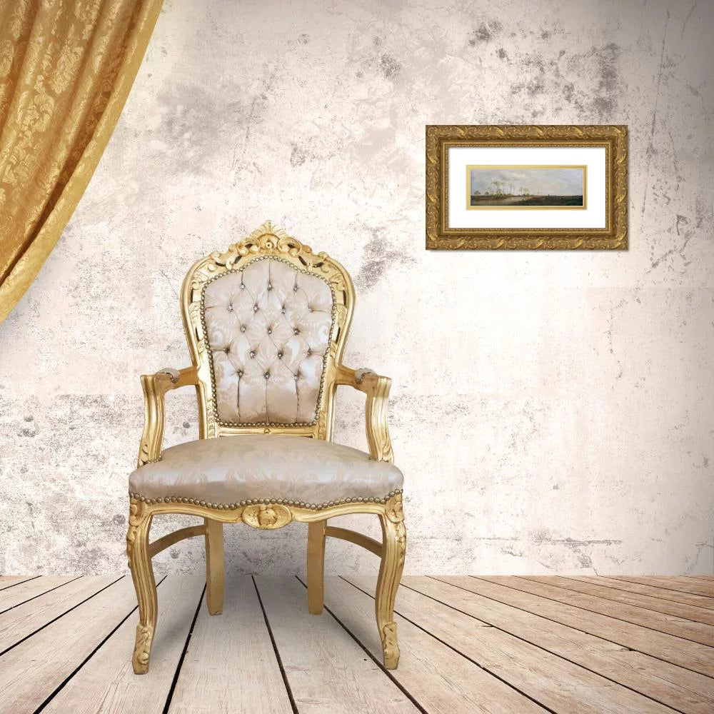 Gold Ornate Wood Frame Double Matted Art Print H82999